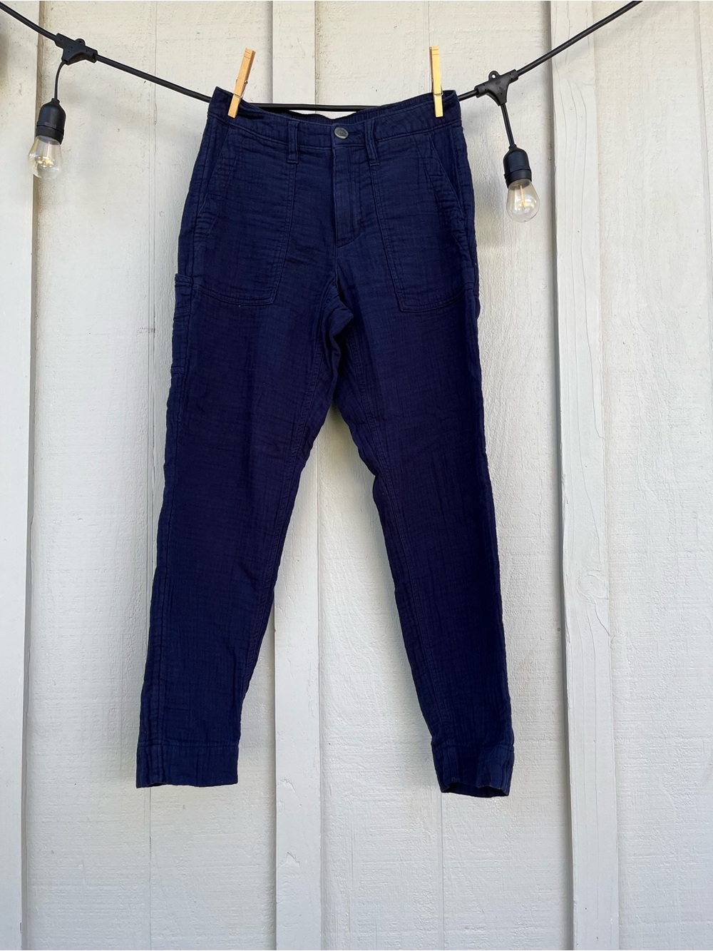 Old Navy Navy Textured Cropped Utility Pants